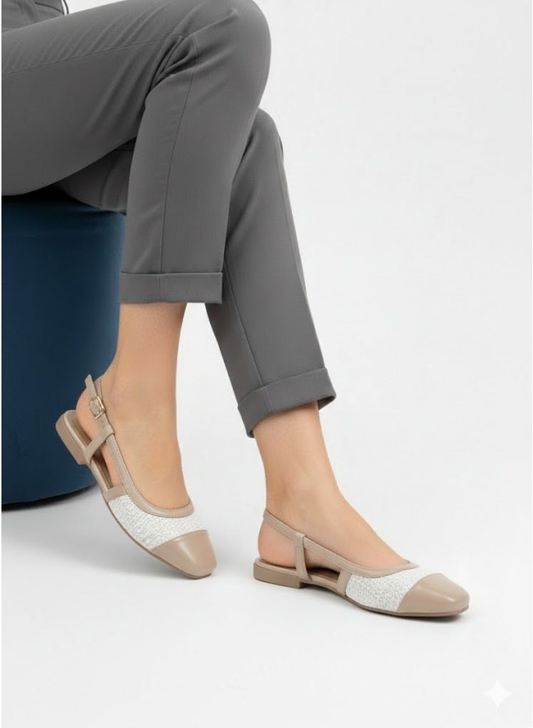 لايف ستيلاش  سابوه جلد بابزيم BF-800 - بيج - Image 1